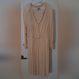 ASOS Curve Soft Drapes shirt dress with pintuck detail sz 16 pale pink